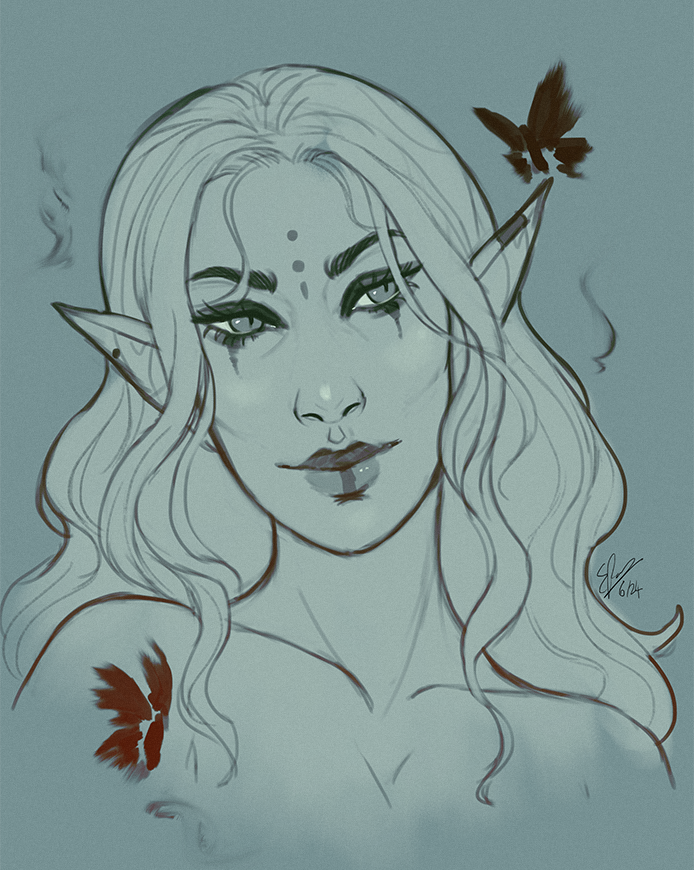 Commissions are open for June at 15% off - Contact info here: elzart.carrd.co

Here's an elf chick for someone in my art discord! #character #commission