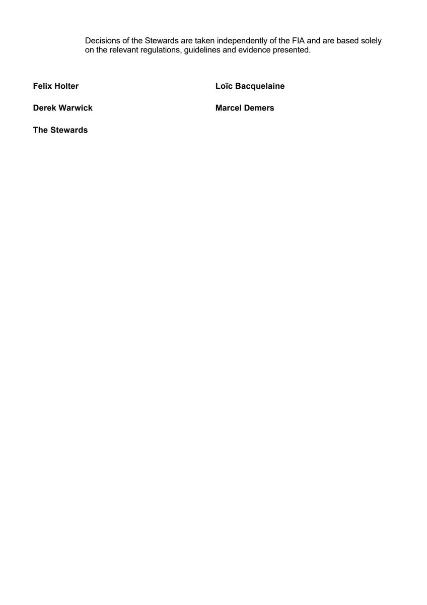 New document: Infringement - Car 22 - Late attendance of National Anthem
Published on 10-06-2024 02:07 CET

fia.com/sites/default/…
#F1 #Formula1 #FIA #CanadianGP 🇨🇦
