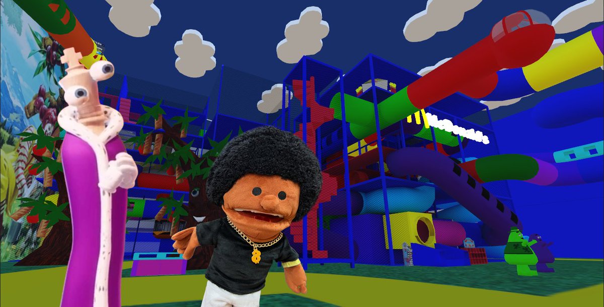 Wacktywack's tweet photo. #parodywar
#parodywarZOMBIES
🍄- Well, seeing as we have some time....
👑- Welcome to our Base!
🍄- That's right bitches, WE BOUGHT A GIGANTIC MCDONALDS PLAYPLACE! https://t.co/6MfsfK3S4a
