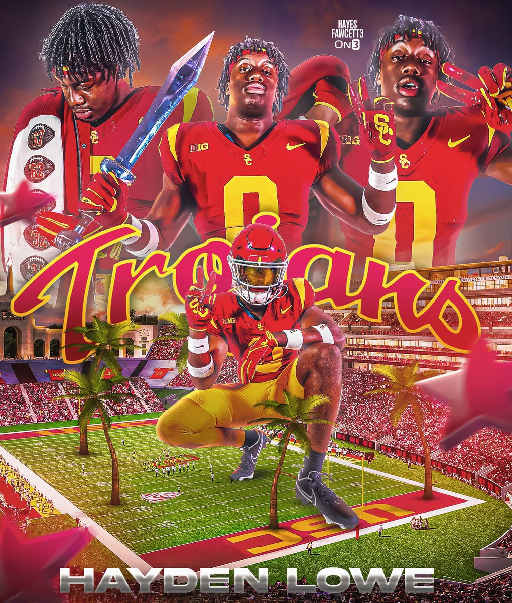 Hayes Fawcett (@hayesfawcett3) on Twitter photo BREAKING: Four-Star EDGE Hayden Lowe has Committed to USC, he tells me for <a href="/on3recruits/">Follow @Rivals</a>
The 6’5 256 EDGE from Los Angeles, CA chose the Trojans over Texas, Washington, & UCLA
“Grind Time.”
on3.com/db/hayden-lowe… BREAKING: Four-Star EDGE Hayden Lowe has Committed to USC, he tells me for <a href="/on3recruits/">Follow @Rivals</a>
The 6’5 256 EDGE from Los Angeles, CA chose the Trojans over Texas, Washington, & UCLA
“Grind Time.”
on3.com/db/hayden-lowe…