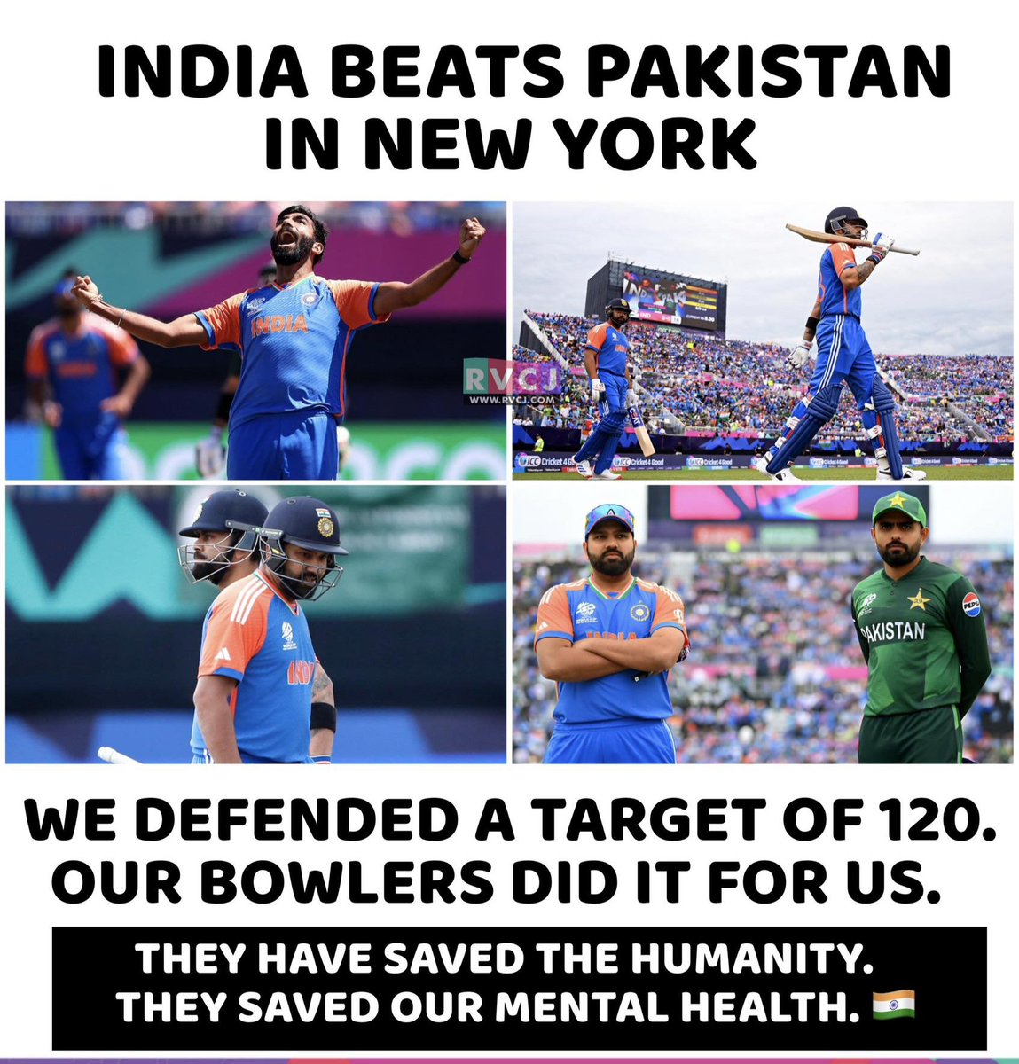 ManodipMali's tweet photo. India beats Pakistan in New York 🔥🫡 #INDvsPAK #pakvsind #t20USA #CricketTicket https://t.co/zioCBZbghJ