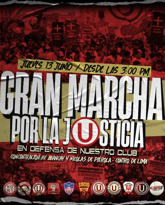 J(U)ntos somos invencibles,olvidemos nuestras diferencias, <a href="/Universitario/">Universitario</a> sobre todas las cosas, unidos juguemos el partido más importante del Centenario,nos vemos el jueves, Y dale (U) por siempre