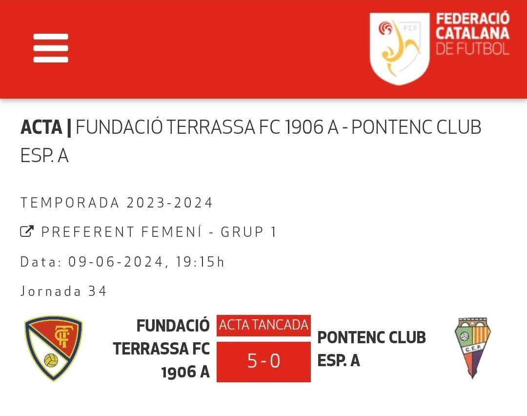 terrassafcnews's tweet photo. ¡El Terrassa FC femenino golea por 5-0 al Pontenc de Girona en el Olímpic en el último partido de Liga! Amunt, Terrassa FC!!! #terrassafc #Terrassa #futfem #famíliaTerrassafc #passióterrassista #orgulloegarense  #felicitatterrassista #terrassafcexperience https://t.co/jB0a1W2PDl