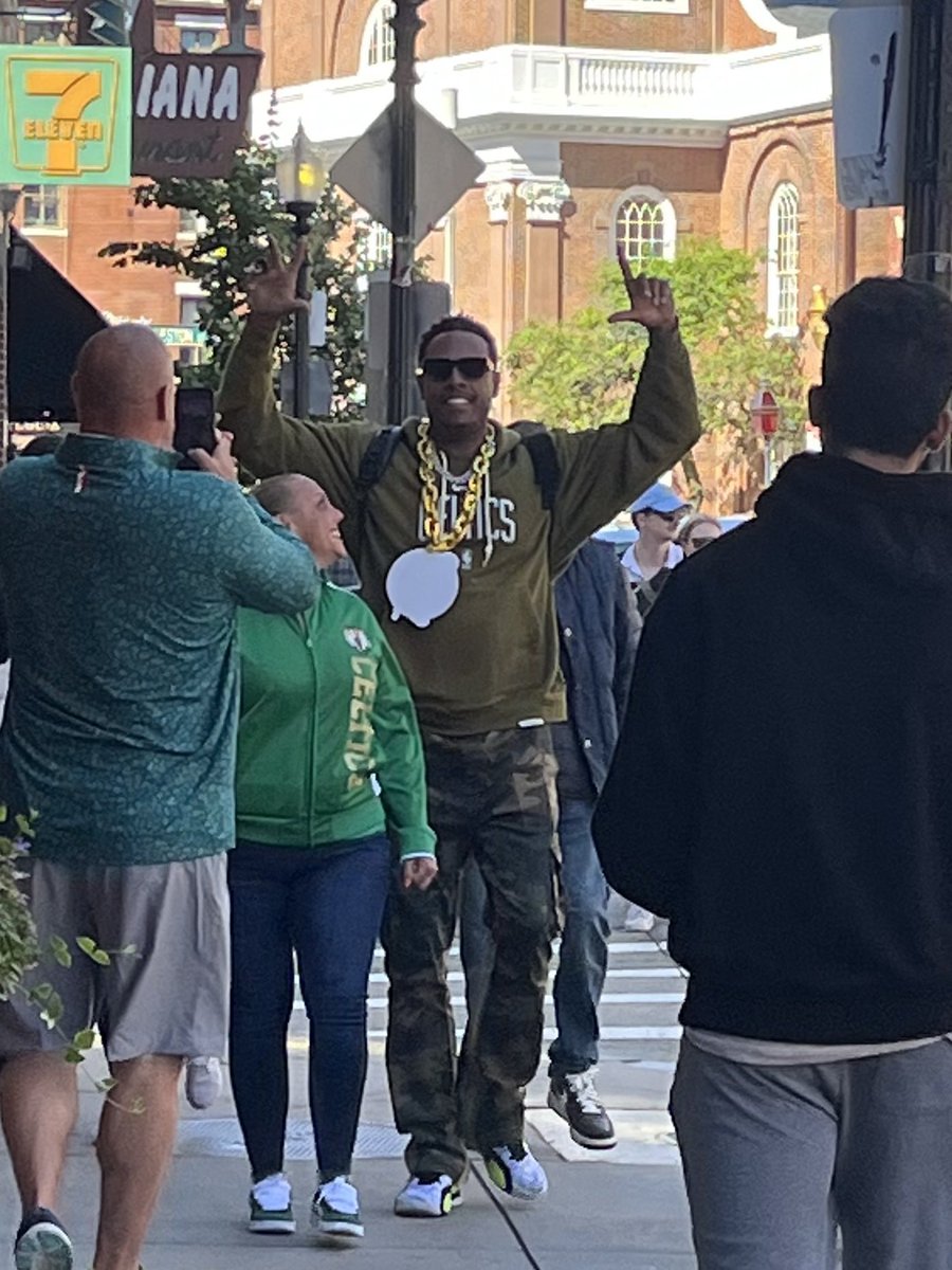 Must be game day. Never know who you’re going to see in the North End. #CelticsNation