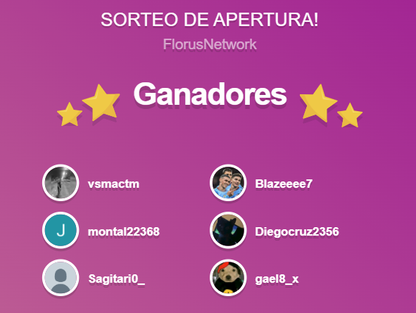 FlorusNetwork's tweet photo. 🎉 ¡Felicitaciones a los ganadores del sorteo de apertura de Florus Network! 🎉

🏆 MVP: @vsmactm @montal22368 @Sagitari0_
🏅VIP: @Blazeeee7 @Diegocruz2356 
🎖️ LITE: @gael8_x

Reclamen sus premios creando un ticket en nuestro Discord: https://t.co/Iz6vAIIRAb https://t.co/JHquPntLGC