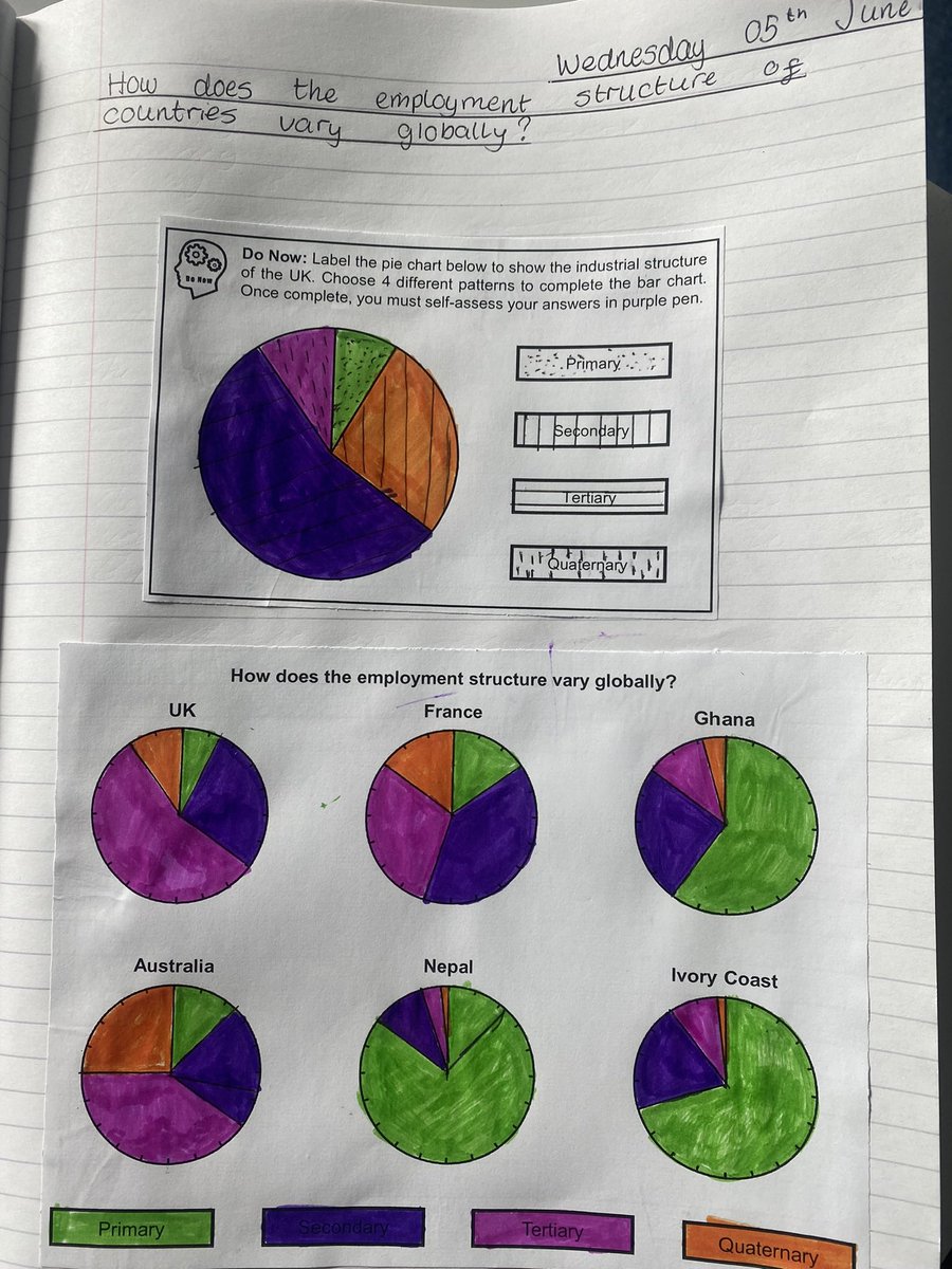 Year 8 students used their mathematical skills in geography last week when comparing the economic structure of countries globally. All students could then compare and discuss reasons for the disparities #geography