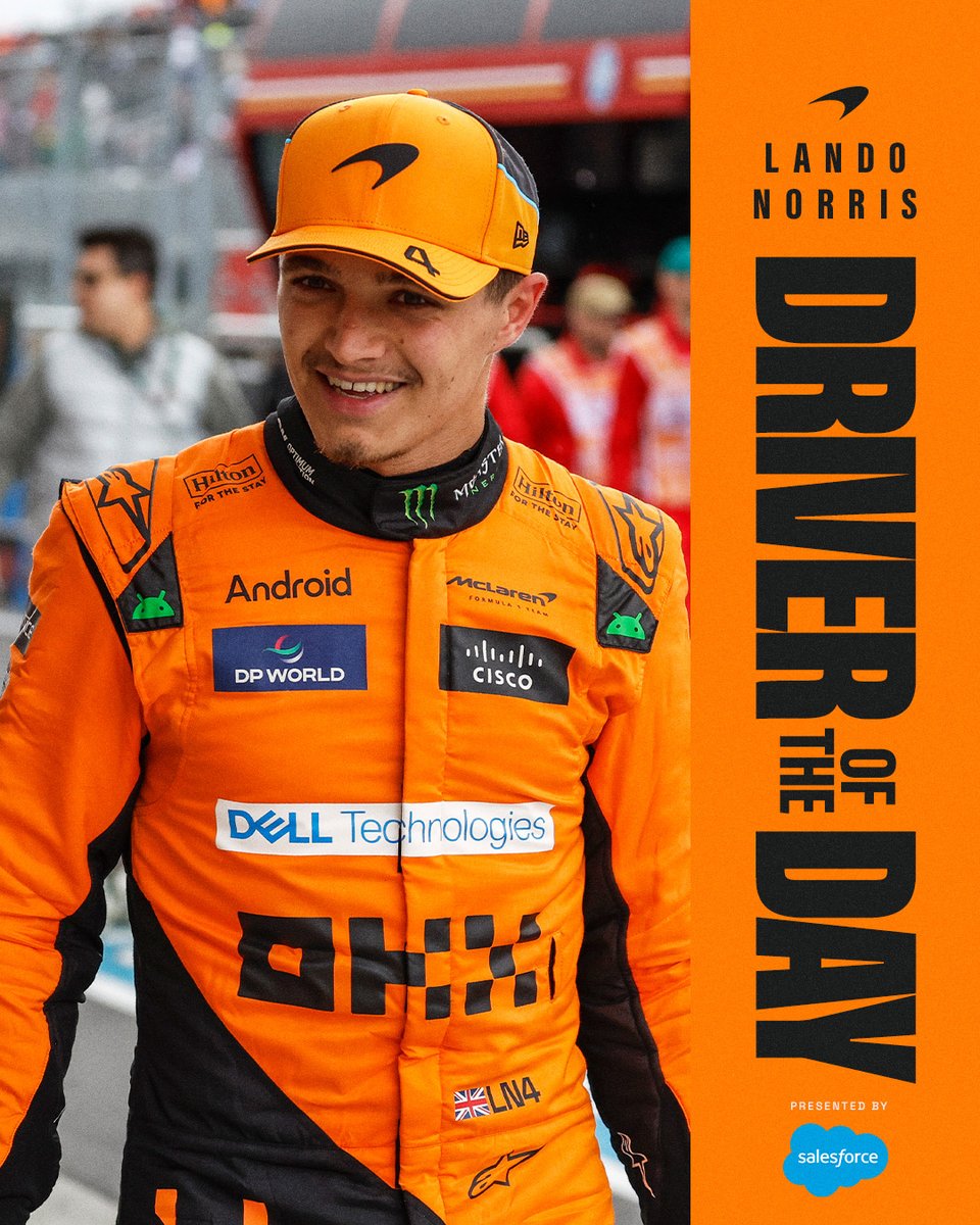 McLarenF1's tweet photo. It's what he does. 👏

Another @Salesforce Driver Of The Day for @LandoNorris! 👊

#CanadianGP 🇨🇦 https://t.co/a0q6mQtJ3f