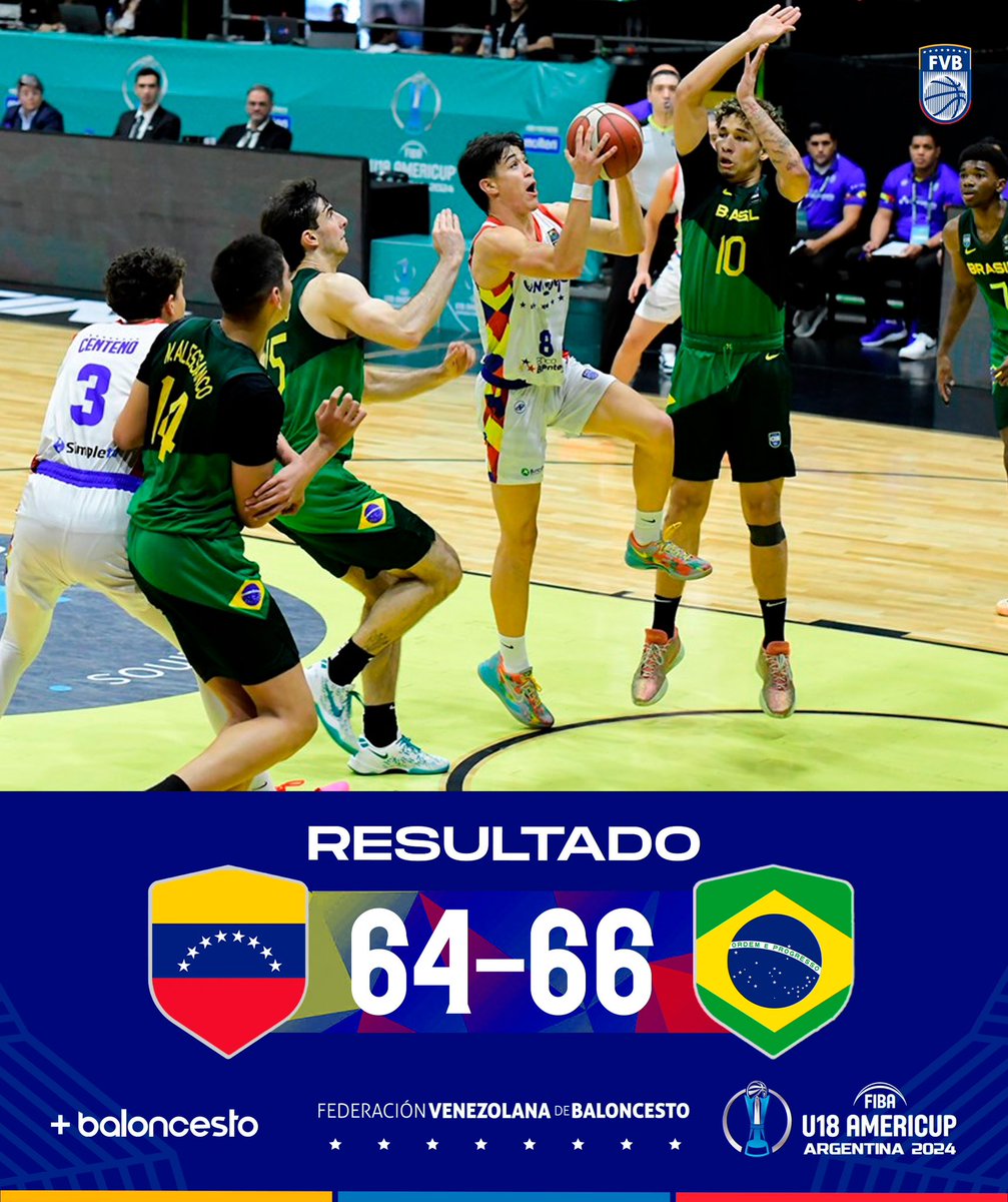 FVBbasketball's tweet photo. 𝐅𝐈𝐍𝐀𝐋 en Obras.

Venezuela se queda con el 6to puesto de la @americup U18 🫡

¡Gracias por darlo todo siempre, muchachos!

#JuegaElFuturo https://t.co/uRJpbMzzDt