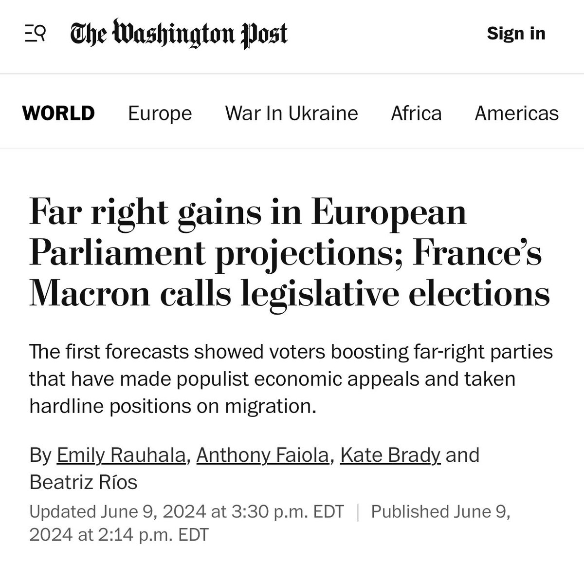 robbystarbuck's tweet photo. The news is saying "the far right" won the European elections. If this is far right now then yeah you can call me far right. 

• End illegal immigration
• Throw criminals in jail
• Support free speech
• Don’t sexualize kids
• Prioritize safety
• Support peace
• Be patriotic
• Be strong
• Celebrate family and having kids
• Preserve National culture/identity
• Put your country first
• Ban sex changes for kids
• Oppose ESG + DEI
• Be Anti-communist
• Promote Sovereignty
• Cut regulations
• Build, build, build
• Always innovate 
• Celebrate greatness
• Be meritocratic 
• Support energy independence
• Deport illegal aliens
• End wokeness in schools + military
• Support the right to self defense

What they call far right was sanity 15 years ago.