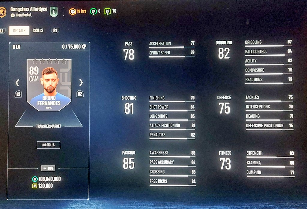 HaaMortaL's tweet photo. @UFLgame How did you guys do players ratings? None of these players have true rating, there is 89 90 rated players with stats of an 80 rated player. Take this Bruno Fernandes as an example, this player rating is not reflective of the stats given to him so remove the OVR rating. https://t.co/ohX1Uu6NlK