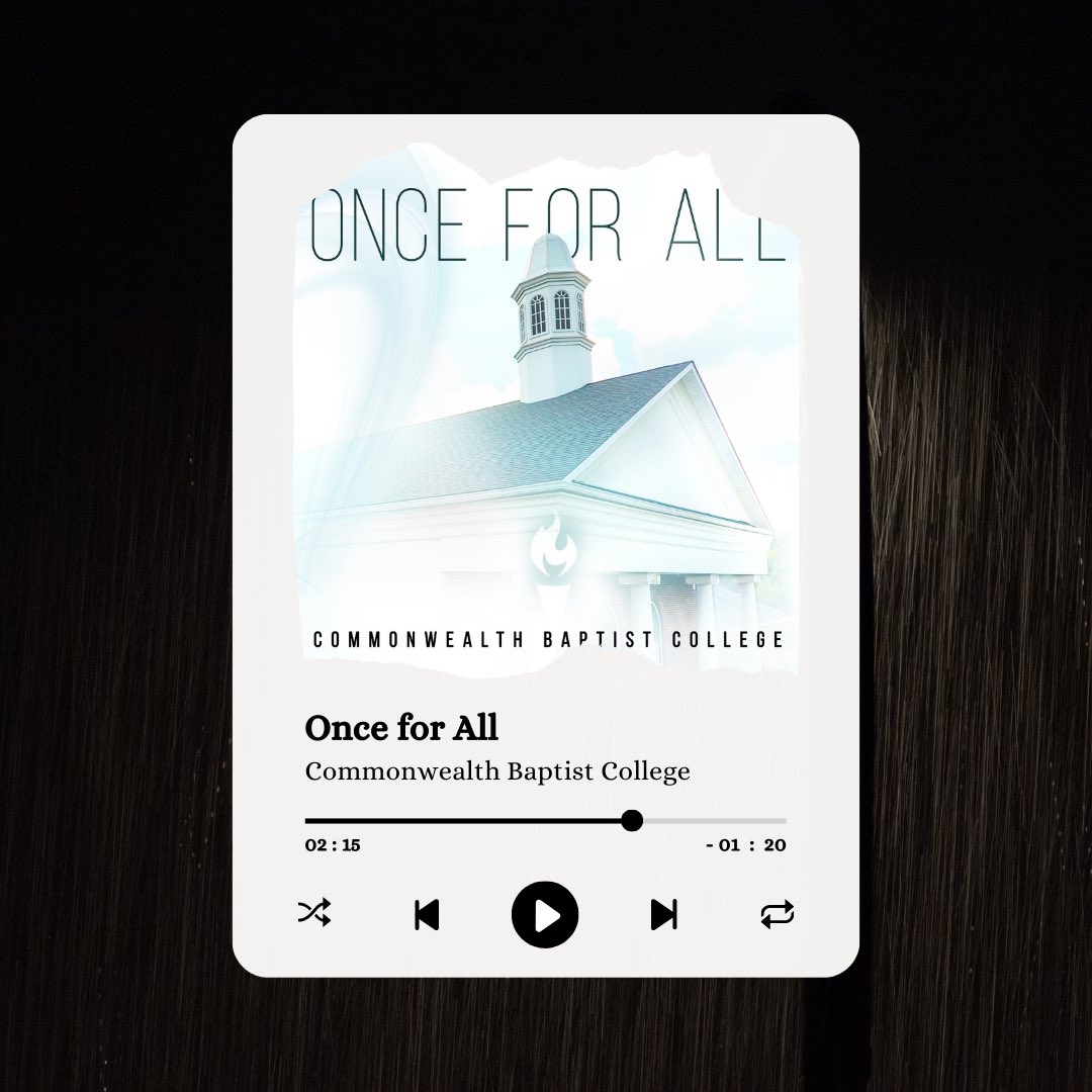 Our new music CD, Once for All is available on the popular streaming services! 

If you would like to purchase a copy, you can do so by calling the College office. 1.877.682.8318