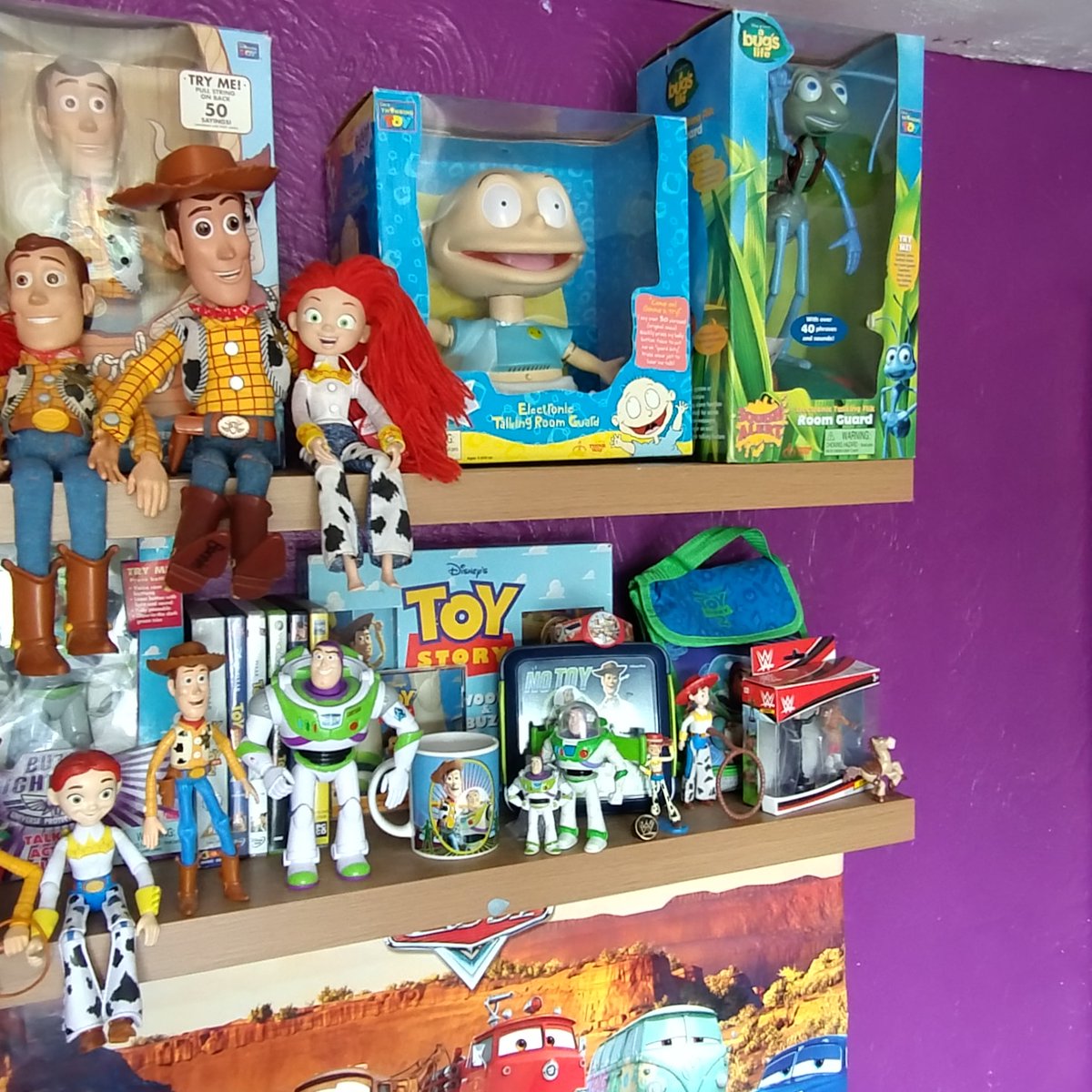 ProctorY's tweet photo. Quite proud of my #toystory shelve along with Rugrats and bugs life https://t.co/jRILzbNgqA