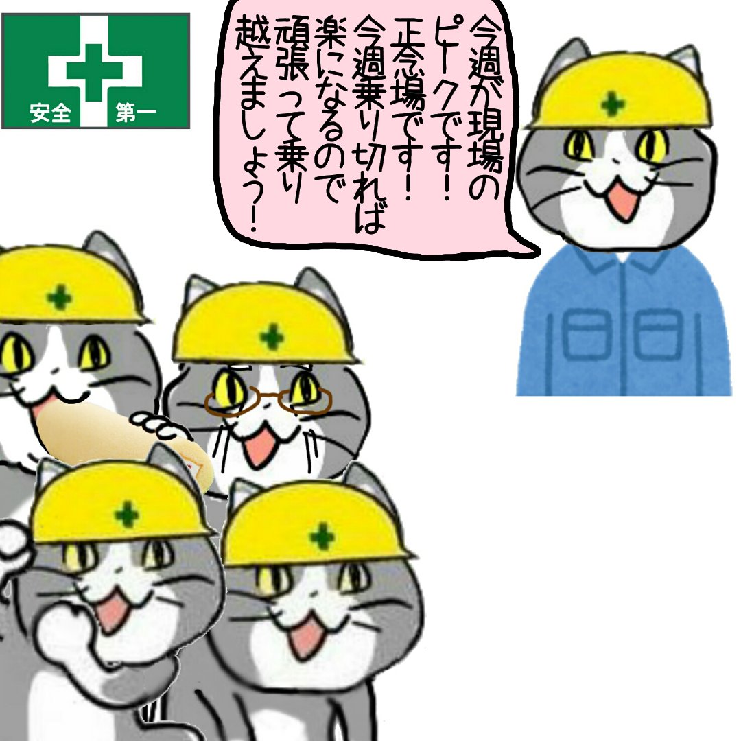 【悲報】仕事のピーク、行方不明 #現場猫 #労働の日 