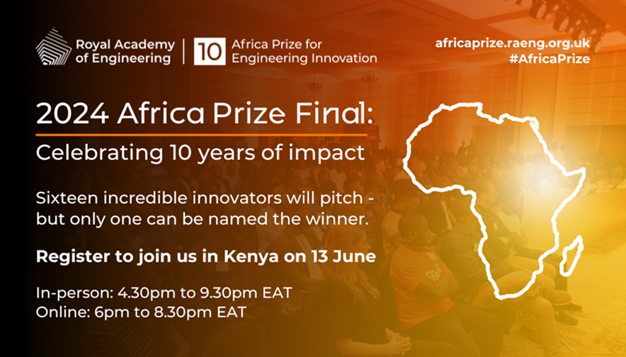 Who will be <a href="/RAEngGlobal/">RAEngGlobal</a>’s 2024 #AfricaPrize winner and recipient of the £50k cash prize? This will be a final event like no other, as it marks the 10th anniversary of the Prize. I will be going - will you? Register for online or in-person attendance: raeng.org.uk/events/2024/ju…