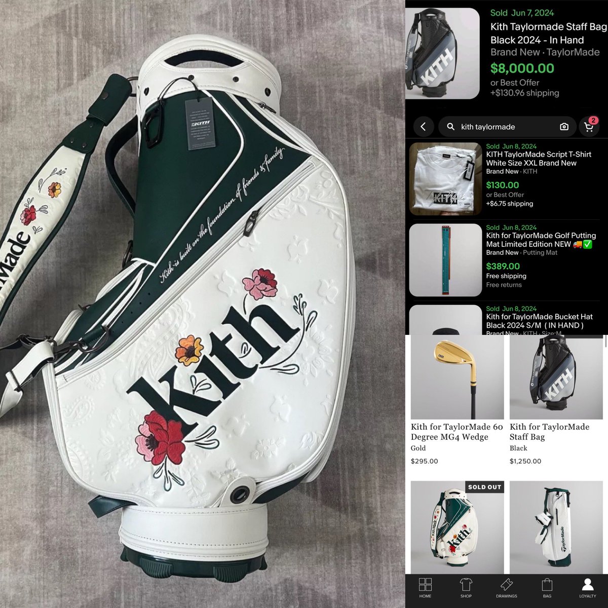 $1,000 into $8,000 not a bad flip on Kith TaylorMade! Always a plus when you got employees and loyalty members looking out 🔥🏌️‍♂️