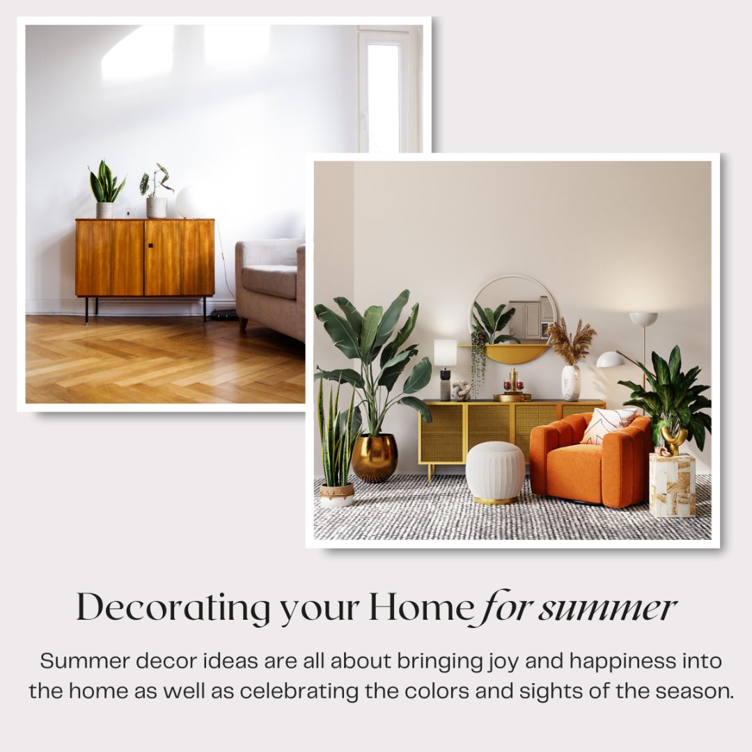 LiL_Larsen's tweet photo. Decorating your home for the summer 🌿 ☀️

➡️ Add some yellow. Yellow is an instant mood enhancer!
➡️ Bring the outdoors in. Add flowers and/or indoor plants to refresh your space for summer. 
➡️ Add soft textures like woven baskets and wood tones to brighten up your space. https://t.co/k3SVTPEY2r