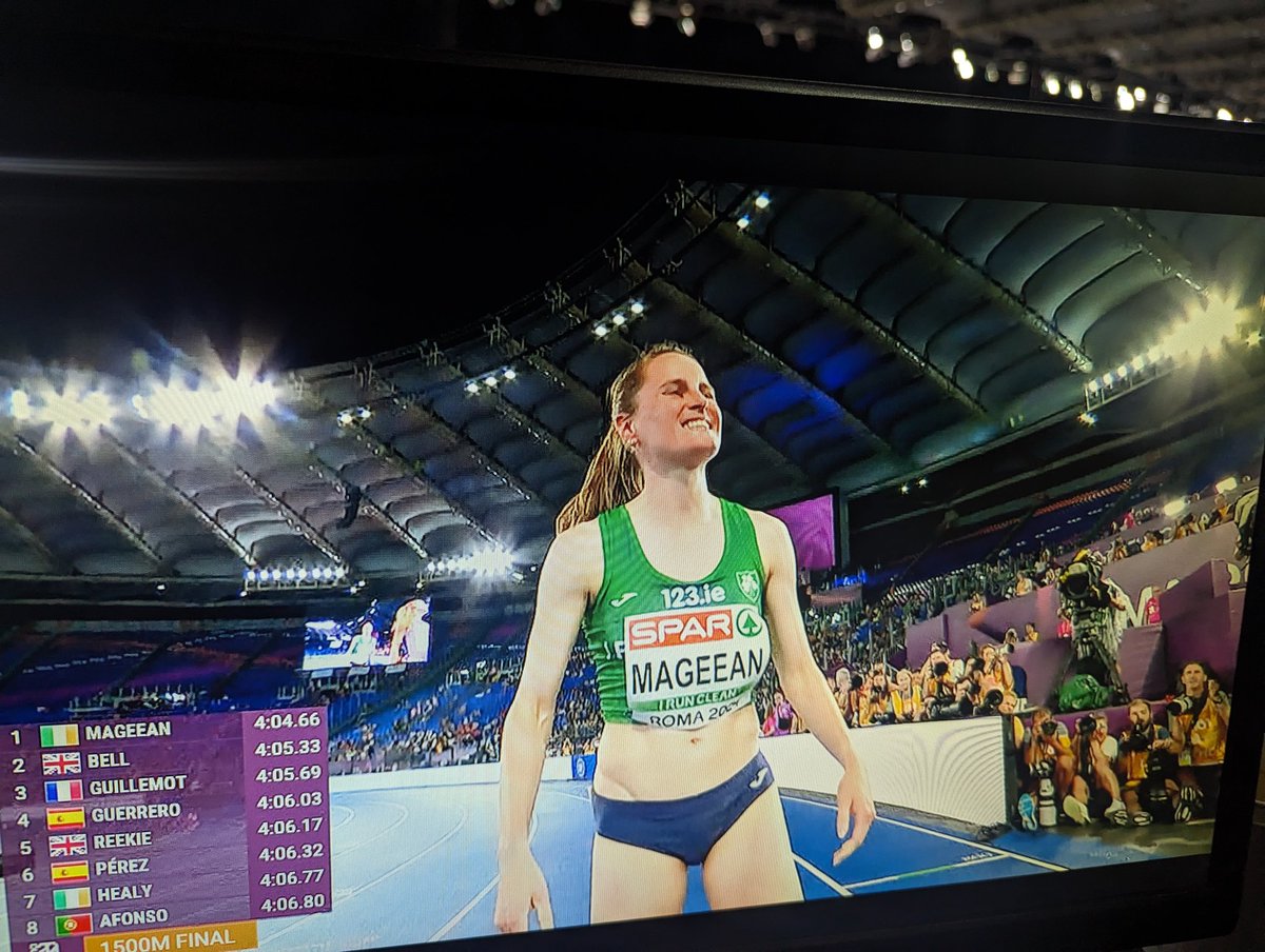 What was so impressive there from Ciara Mageean was that as half of Ireland was panicking on the final bend when she was boxed, she stayed calm, ran the inside line, knowing a gap would probably open - and it did.

World-class composure, world-class performer. What a kick.