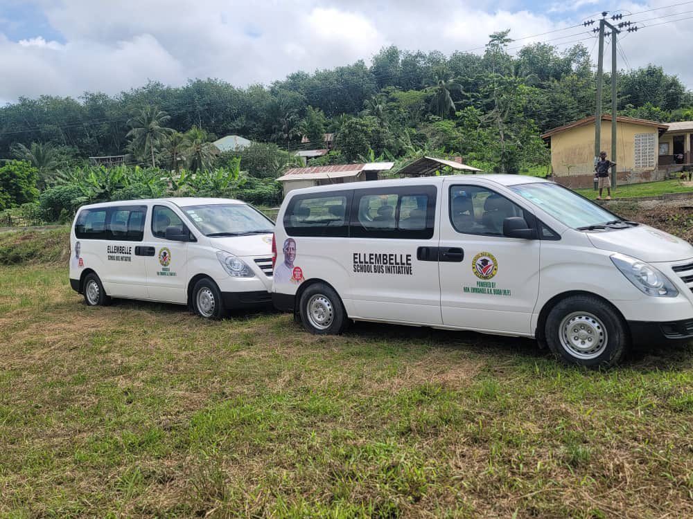 ArmahKofiBuah's tweet photo. Yesterday, I launched the first phase of the Ellembelle School Bus Initiative by donating a  bus to the Nyamebekyere electoral area schools with the core objective of improving education access and quality in the underprivileged areas within the Ellembelle district.

In the past, students from hard-to-reach areas within this enclave had to endure the inconvenience of walking long distances to school.

With the introduction of this initiative, students will be transported to their respective schools every single day at no cost, ensuring they arrive on time and ready to learn.

I am confident that this initiative will significantly promote student punctuality, enhance their overall academic performance, and create a more comfortable learning environment for them.