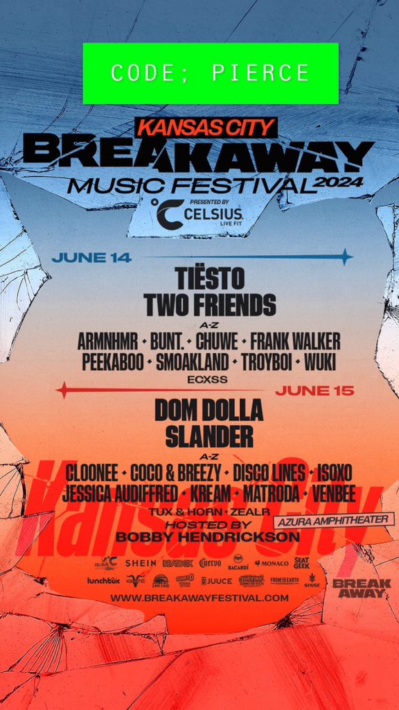 Prices are increasing tonight ya’ll, save yourself some money by buying before midnight tonight and also using my promo code!! PIERCE 🤌🏽‼️🖤 

#edm #breakaway #breakawayfestival #breakawaypromocode #breakawaykc <a href="/BreakawayFest/">Breakaway Festival</a> 

breakawayfestival.com
