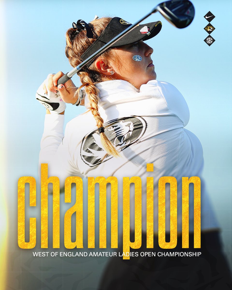 MUWomensGolf's tweet image. Congrats to @fifigolf on winning the West of England Amateur Ladies Open Championship 🏆

Ffion won the title by three strokes, carding a four-under 144 (75-69) over the weekend #MIZ 🐯⛳️