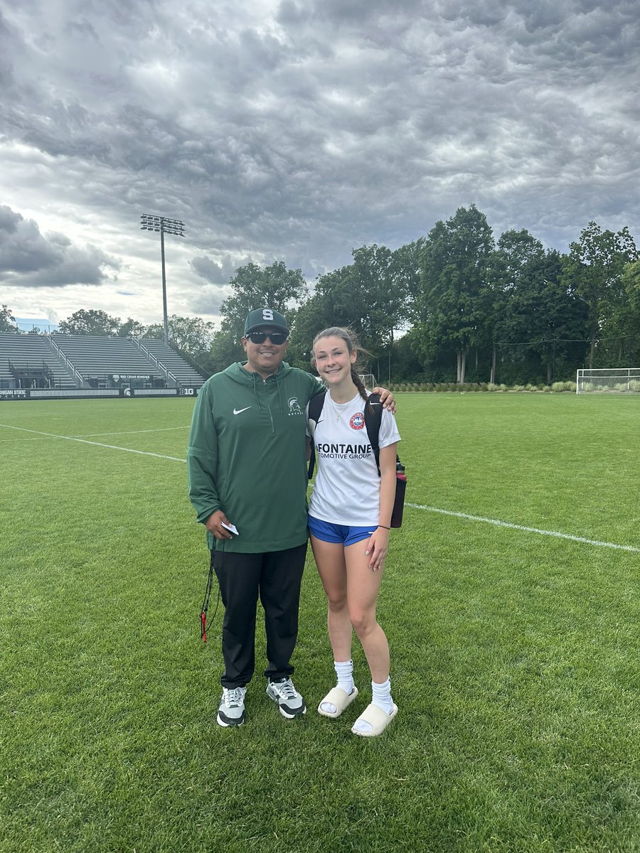 Audrina Cook #5 (@cookaudrina) on Twitter photo Super fun camp today at MSU! Learned some new things and got to play some fun soccer!
<a href="/MSU_wsoccer/">Michigan State Women's Soccer</a> <a href="/JKHosler/">Jeff Hosler</a> <a href="/MSUCoachRomo/">Gabe Romo</a> <a href="/NationalsGA/">Nationals Girls Academy</a> <a href="/CoachDR7/">David Robertson</a> <a href="/PrepSoccer/">Prep Soccer ⚽️</a> <a href="/TopDrawerSoccer/">TopDrawerSoccer</a> <a href="/TheSoccerWire/">SoccerWire</a> <a href="/ImCollegeSoccer/">College Soccer Truth ™</a> <a href="/wearesoccershow/">We Are Soccer ⚽️</a> <a href="/ImYouthSoccer/">ECNL/GA/Recruiting/College Soccer</a> <a href="/ECNLgirls/">ECNL Girls</a> Super fun camp today at MSU! Learned some new things and got to play some fun soccer!
<a href="/MSU_wsoccer/">Michigan State Women's Soccer</a> <a href="/JKHosler/">Jeff Hosler</a> <a href="/MSUCoachRomo/">Gabe Romo</a> <a href="/NationalsGA/">Nationals Girls Academy</a> <a href="/CoachDR7/">David Robertson</a> <a href="/PrepSoccer/">Prep Soccer ⚽️</a> <a href="/TopDrawerSoccer/">TopDrawerSoccer</a> <a href="/TheSoccerWire/">SoccerWire</a> <a href="/ImCollegeSoccer/">College Soccer Truth ™</a> <a href="/wearesoccershow/">We Are Soccer ⚽️</a> <a href="/ImYouthSoccer/">ECNL/GA/Recruiting/College Soccer</a> <a href="/ECNLgirls/">ECNL Girls</a>