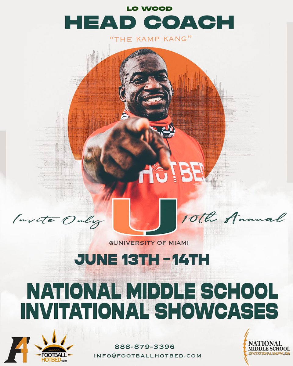 #hotbedworld Meet your head coach for the upcoming National Middle School Invitational Showcase, <a href="/Excelspeed12/">Lo Wood</a>'s Lo Wood aka the Kamp Kang. See you Thursday at The U!