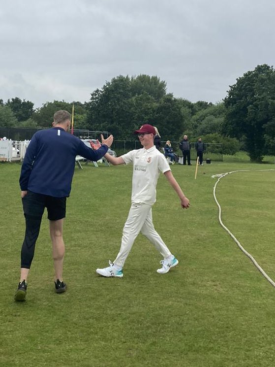 jonamatthews's tweet photo. I’ve posted lots about my son Will and his sporting achievements but his twin Alex is smashing his cricket. Today getting his first Senior 5 for in @DintingCC 1/4 final cup win today. 
Really proud of you Big Al https://t.co/yOisFwhHQ3