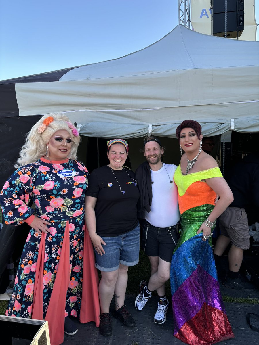 MrsSumners's tweet photo. If anyone wasn’t sure why my sign name hasn’t changed in all these years, I think this photo explains it all! Notice the cheeks and missing eyes 😂 Great time @YorkPride w/@AH_Mcr @MammaBearHugz @stsordidsecret https://t.co/3Zflm09bpI