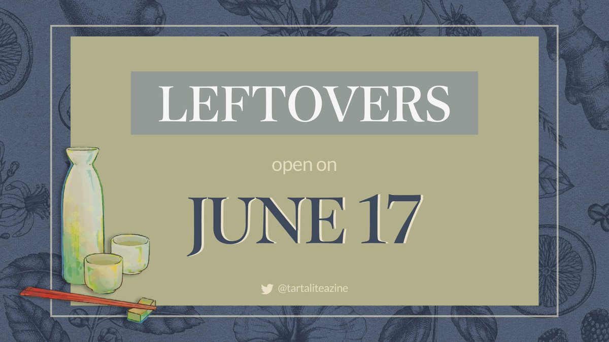 🌙🌿LEFTOVERS ANNOUNCEMENT

Leftover sales for MOON IN ONE'S CUP, a Tartali teatime zine will be opening on the 17th of June, less than 2 weeks from now! We will be having limited quantities for everything, so make sure to mark your calendars!