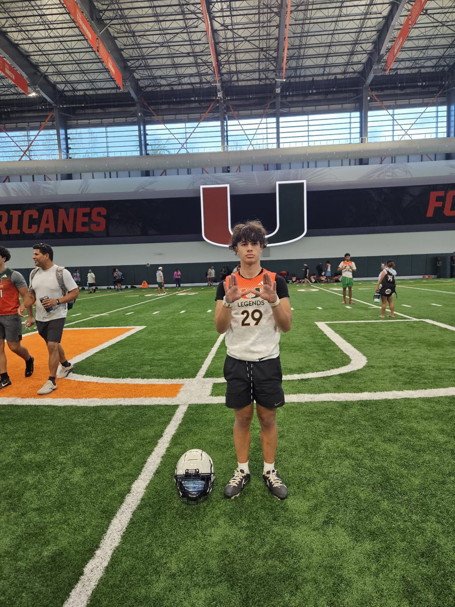 Had a great camp at <a href="/CanesFootball/">Miami Hurricanes Football</a> Legends Camp Thank Yall for Having Me!
<a href="/MightySmcgrath3/">coach mcgrath</a> <a href="/larryblustein/">Blustein Recruiting</a> <a href="/tradition_prep/">Tradition Prep Football</a> <a href="/AlgarinJaner/">Coach JJ</a> <a href="/CoachPlante19/">Bob Plante</a> <a href="/CoachShawP/">Shaw Pomianowski</a> <a href="/CoachJP__/">Coach JP</a>