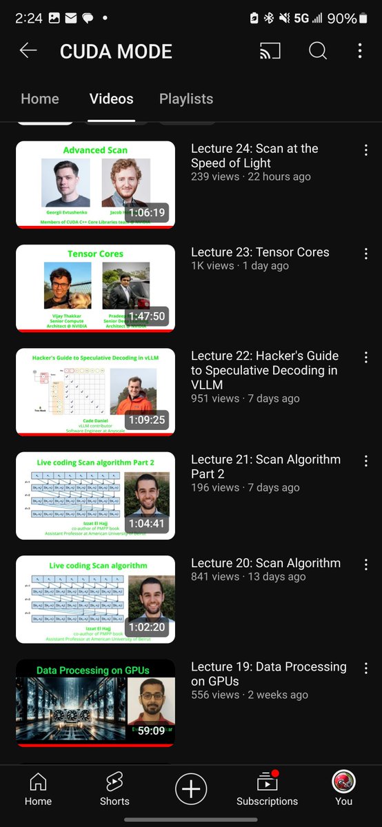 If you work in AI this is the highest alpha channel out there
What are you doing anon?
Binge these videos now.
youtube.com/@cudamode?si=M…