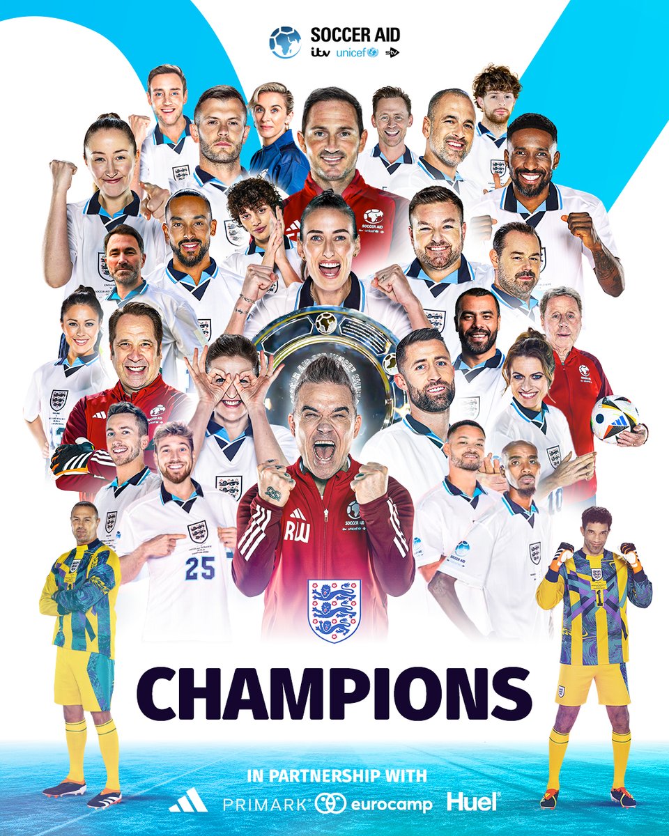 Soccer Aid (@socceraid) on Twitter photo THE DROUGHT IS OVER! 🏆 
Donate: donate.socceraid.org.uk 💙 THE DROUGHT IS OVER! 🏆 
Donate: donate.socceraid.org.uk 💙