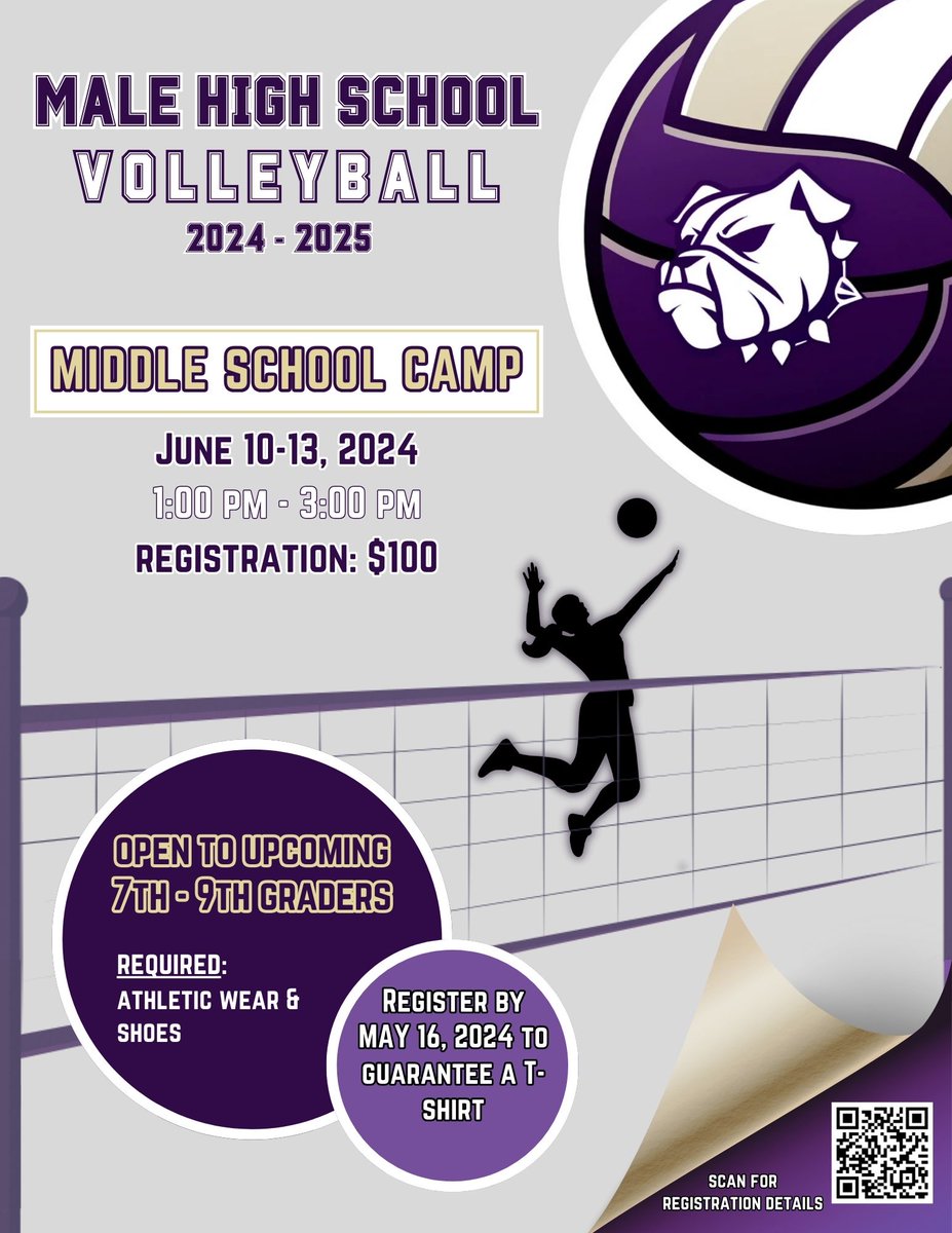 MaleVball's tweet photo. 📅 Start Date: Tomorrow ⏰ Time: Elementary 10am - 12pm, Middle 1pm - 3pm MTWTH 📍 Location: Male High School https://t.co/bJx8RTqVVA