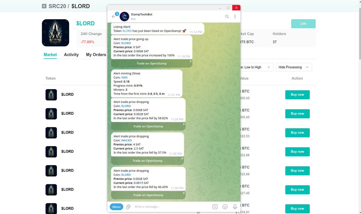StampTools's tweet photo. $LORD is now listed on OpenStamp! 

🎉 Congrats to all who have minted it.

#StampTools #SRC20 #StampScan #MintAlert $LORD https://t.co/70i1KNUH39