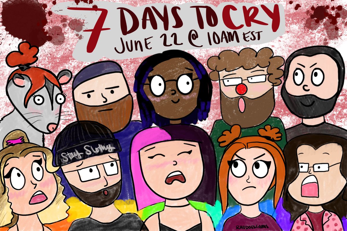 sl0thysl0thx's tweet image. 7 Days to Cry is a Charity stream for @StackUpDotOrg! Mark your calendars for June 22nd at 10AM ET 

Featuring @shylostconfused @MrMaxWheels @theJaxEff3ct @Klown_Shuze @TheDfraz @RagdollStitches @sloth_bag @MedibotEVE2 @TheGingjaNinja &amp;amp; @AwsumusPrime ... and you 😈