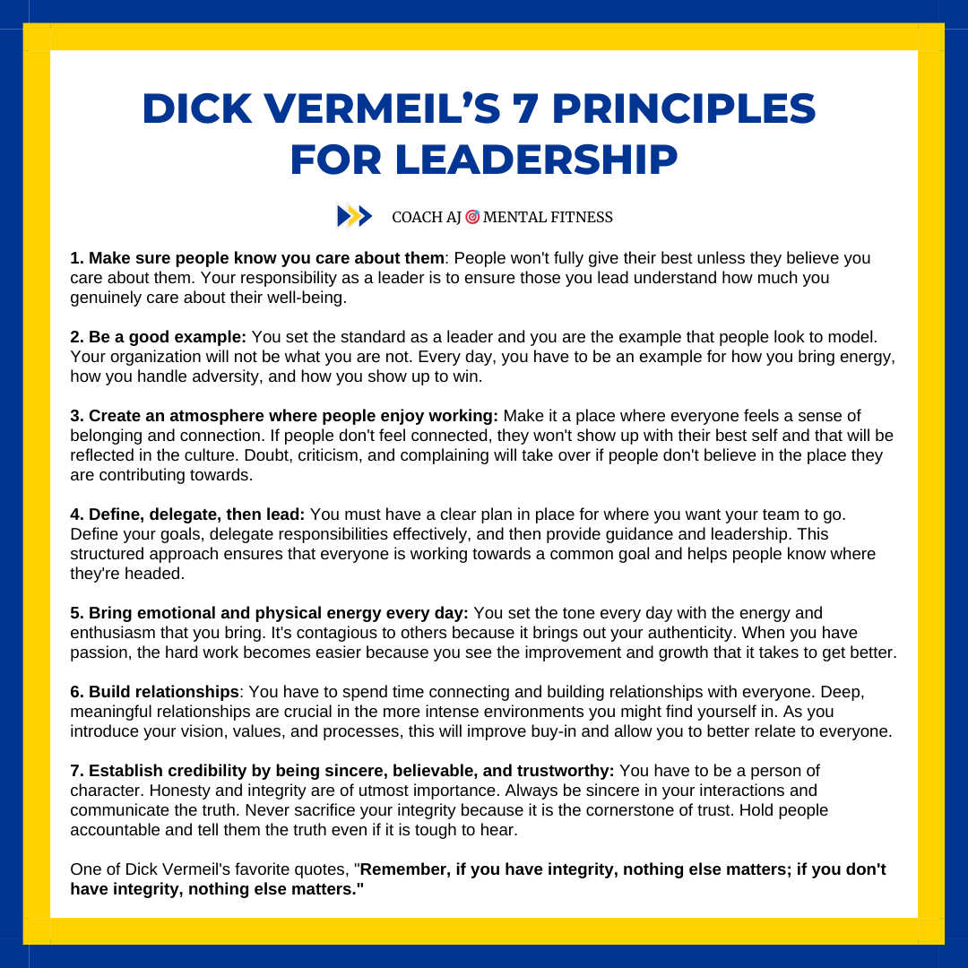 Dick Vermeil said, "The number one concept is to make sure people know you care. If you want to win over a person, first you have to win over their heart."

Leadership means doing more.
• Great leaders care.
• Great leaders connect.
• Great leaders influence.

They know it