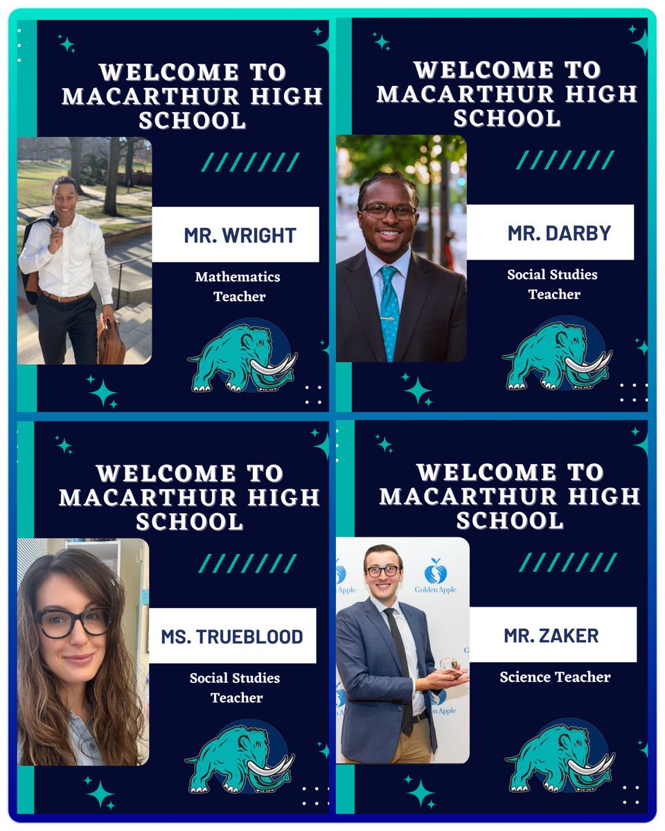 drmccrayspeaks's tweet photo. Thrilled to welcome the second cohort of educators to join us as we expand and gear up for year two at MacArthur High School.📚✨

Looking forward to the fresh perspectives, passion, and dedication that these new educators will bring to MacArthur HS! #BuildingMacArthur 🦣🌟🎓 https://t.co/LetvGdv77Q