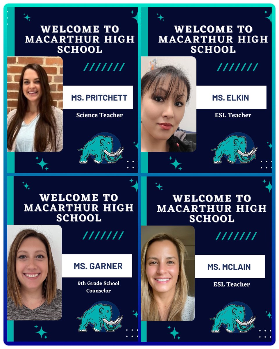 drmccrayspeaks's tweet photo. Thrilled to welcome the second cohort of educators to join us as we expand and gear up for year two at MacArthur High School.📚✨

Looking forward to the fresh perspectives, passion, and dedication that these new educators will bring to MacArthur HS! #BuildingMacArthur 🦣🌟🎓 https://t.co/LetvGdv77Q