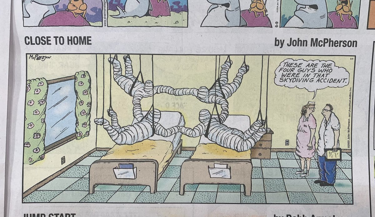 jabberworks's tweet photo. The Seattle Times still has six broadsheet-size pages of full-colour comics on Sundays! 🎈
(Classic from my childhood, the whole family fought over that section) https://t.co/qclJUdmPYg