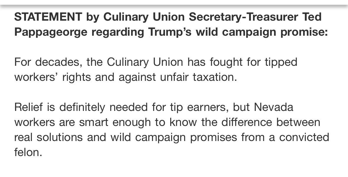 Culinary union seems totally bamboozled by Trump’s tip tax promise.