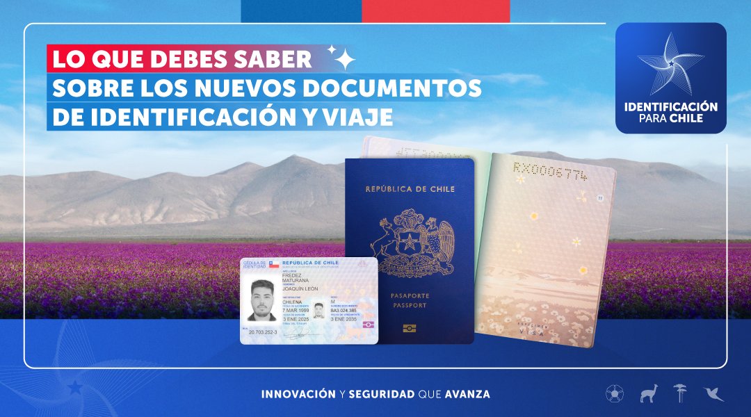 GobiernodeChile's tweet photo. Esto es lo que debes saber sobre los nuevos documentos de identificación y de viaje 🇨🇱 https://t.co/oB8mqSB03N