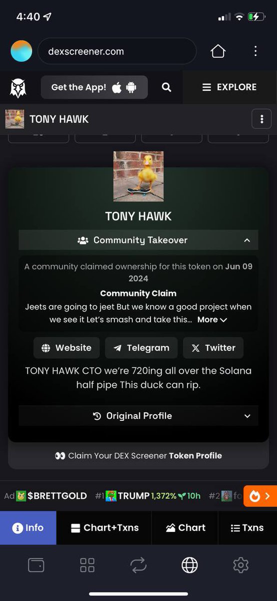 <a href="/Dior100x/">Dior</a> Don’t fade this CTO of this cute ass Duck skateboarding his name is Tony Hawk 
$Tony #Duck ca: 6xDiTnqaNPaxheQfi3FRuHXkz3g1GyZzrhSEBQ3npump