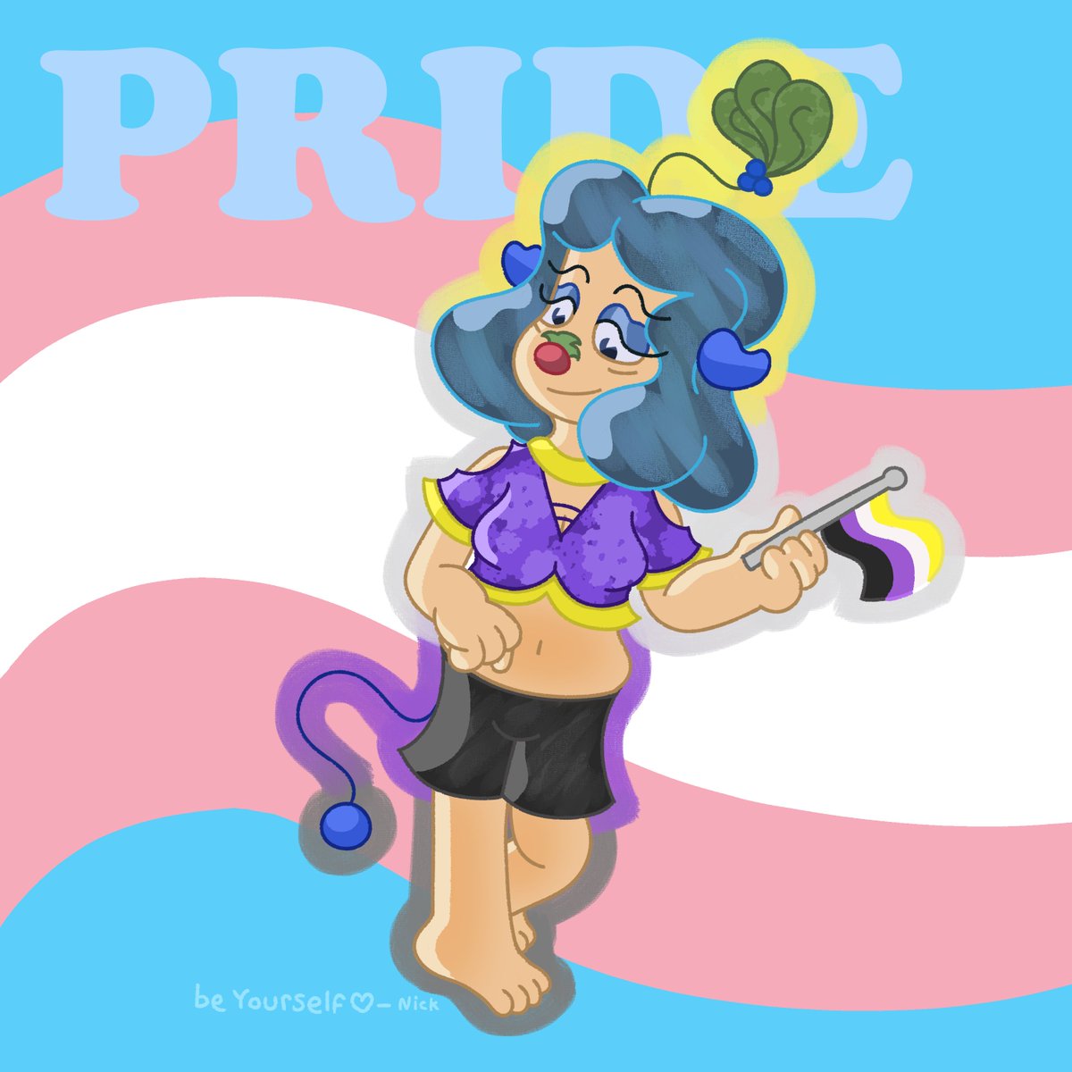 CEC_Cyclone's tweet photo. "Just Be Yourself!, Just Be You🎶🎶🎶"
It's pride month once again, i wish everyone who is celebrating this month is safe and well💙
#nickcyclonesartshack https://t.co/7HxSt8c55N