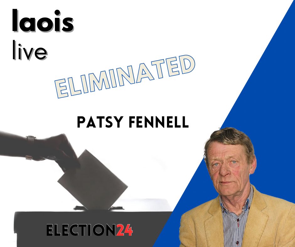 Following the election of Aidan Mullins in the Graiguecullen-Portarlington LEA the candidate with the lowest number of votes has been eliminated. Timahoe's Patsy Fennel votes will now be distributed. #laois  #LocalElections2024
