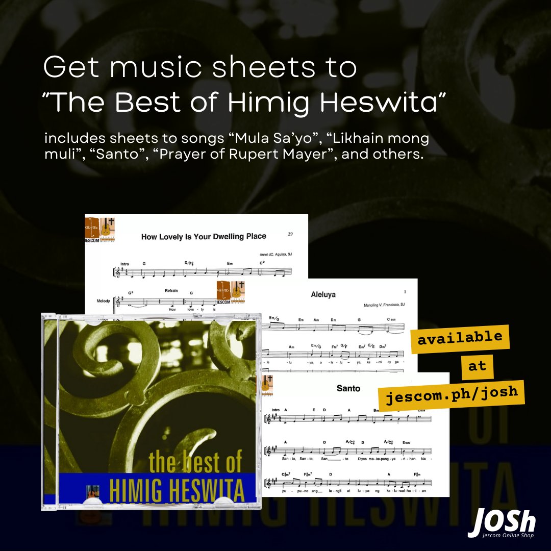 joshaddtocart's tweet photo. The best from the best⭐

In case wala ka pang copy ng music sheets from "The Best of Himig Heswita" songbook/album, you can purchase them here: https://t.co/4fSE4GJaD0

You can choose to purchase all or purchase them one by one, depending on what you need. Add to cart na! ✨🧑‍🎤 https://t.co/37guRFbFVH