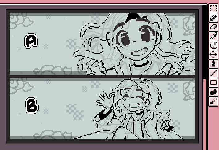 trying to draw myself a new header and i'm not sure which one looks better...i like both,.... hmm.... 💭 
