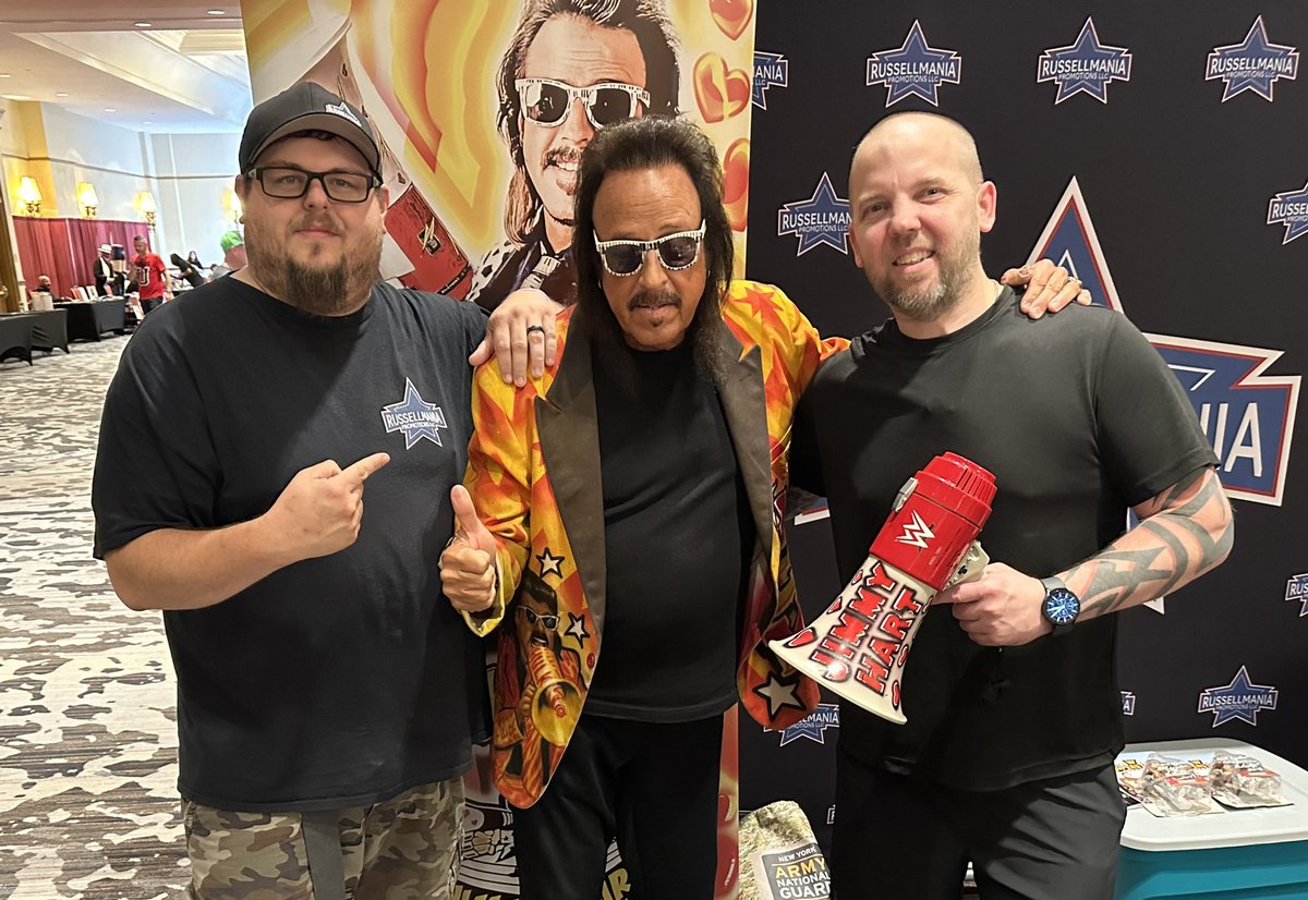 RussellManiaLLC's tweet image. Working with jimmy Hart this weekend was an absolute blast, one of the best in the business. Love ya baby!🤣