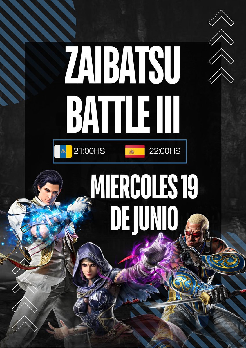¡ES LA HORA DE LAS TORTAS! 👊

El 19 de junio, hay una nueva cita con Zaibatsu Battle.

Como siempre, el premio será de 20 euros por Bizum o PayPal y una placa conmemorativa.

En esta edición, por primera vez, tendremos 2 casters.

INSCRIPCIONES ABIERTAS

challonge.com/es/tournaments…