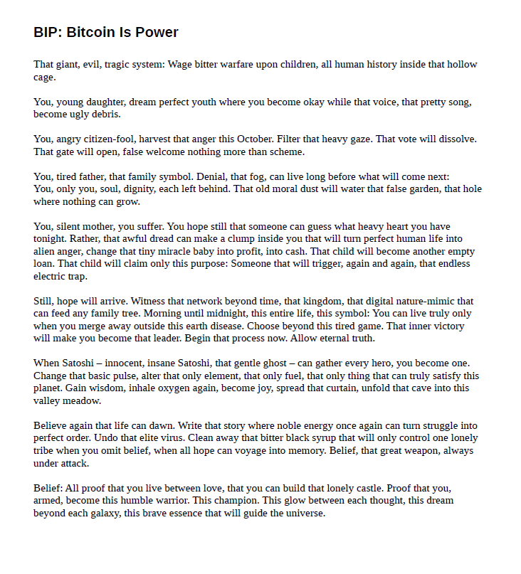 HodlTarzan's tweet image. ALERT!!! Dang, I have detected 2 non-BIP-39 words: "of blocks" in "that kingdom of blocks."
Not sure how that happened. I think that was the only instance. Gonna have to edit that part to just say "that kingdom,"
New Version: