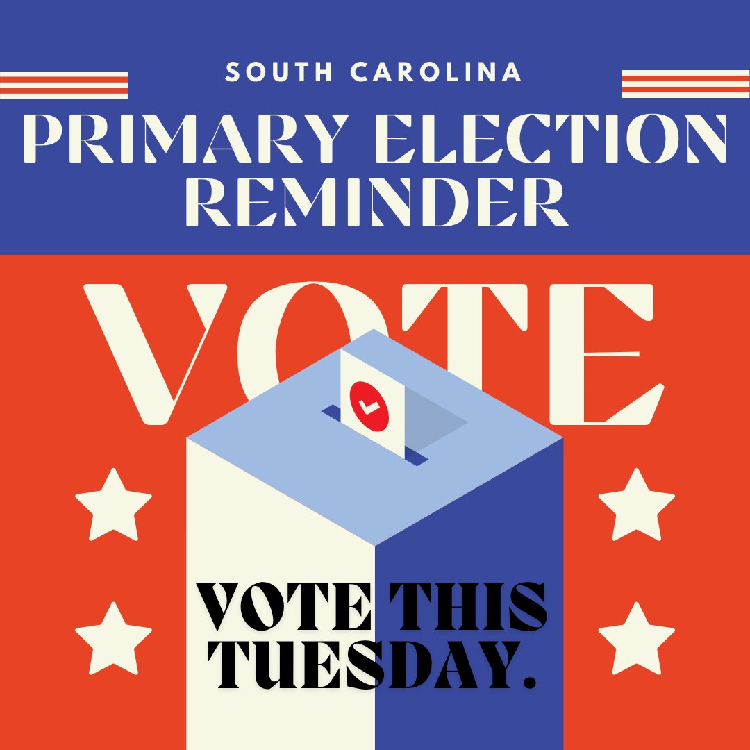 LionsVisionServ's tweet photo. Make your voice heard, South Carolina! Don't forget to vote in the primary election this Tuesday. Every vote counts in shaping our future! #SCPrimary #Vote2024 https://t.co/92PwUEk84s